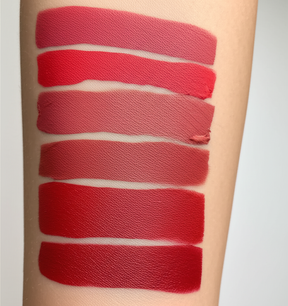 हाथ पर शेड्स के स्वैच